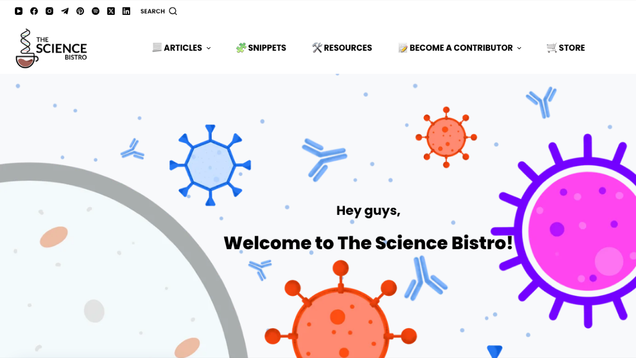 Screenshot of The Science Bistro website